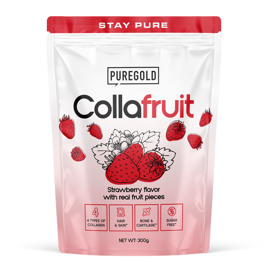 Embalagem Puregold Collafruit de colagénio sabor morango, 300 g
